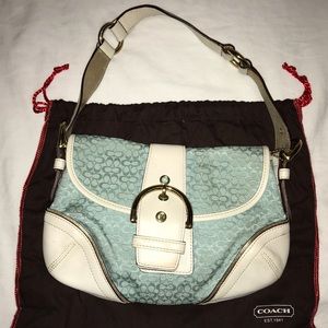 Blue and white Signature Coach Purse